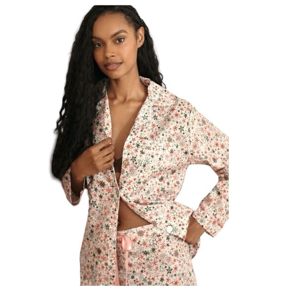 NWT Anthropologie Papinelle Christmas Stars in Berry Pink Size S - Picture 4 of 7